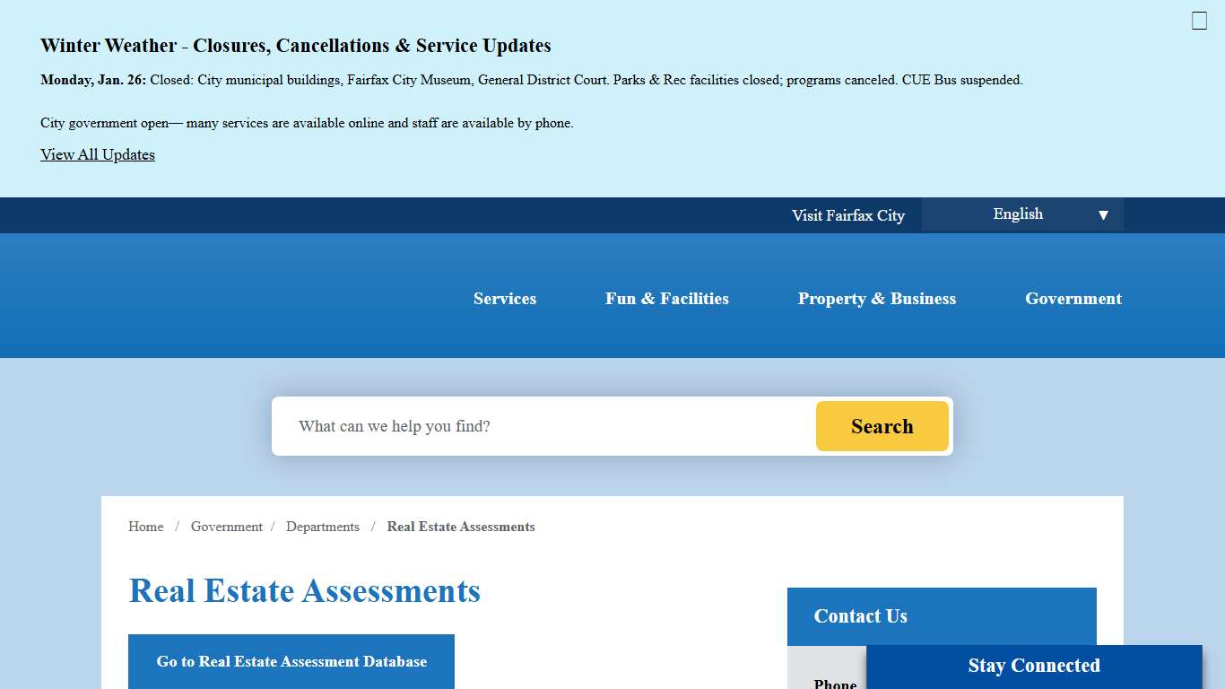 Real Estate Assessments City of Fairfax, VA